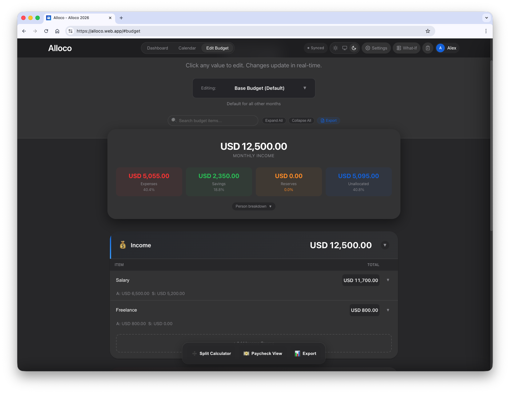 Multiple budget templates for different months